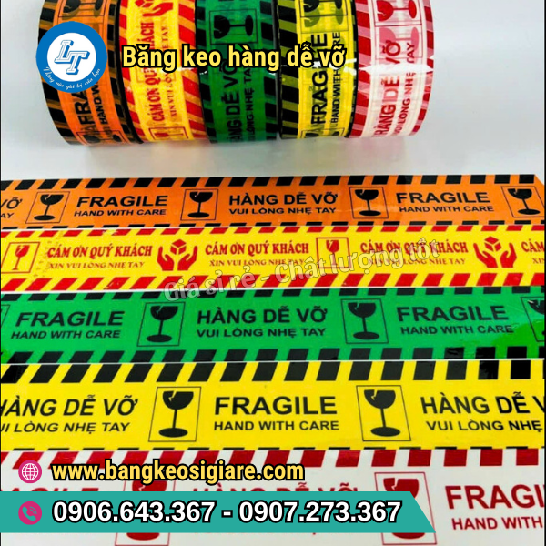 SẢN XUẤT BĂNG KEO HÀNG DỄ VỠ GIÁ SỈ NHIỀU MÀU TẠI HCM băng keo hàng dễ vỡ nhiều màu