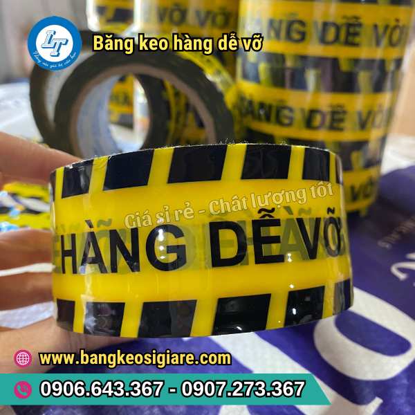 SẢN XUẤT BĂNG KEO HÀNG DỄ VỠ GIÁ SỈ NHIỀU MÀU TẠI HCM cuộn băng keo hàng dễ vỡ