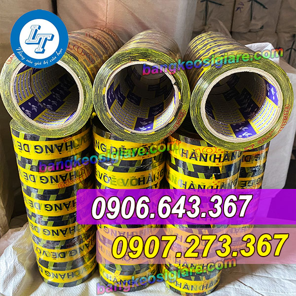 SỈ BĂNG KEO IN CHỮ HÀNG DỄ VỠ băng dính hàng dễ vỡ màu vàng