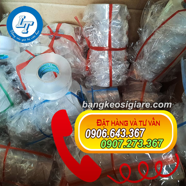 NGUỒN BĂNG KEO 2 MẶT TRONG SUỐT SIÊU DÍNH HCM băng dính siêu dính 2 mặt
