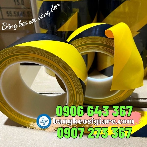 chuyên sỉ băng dính sọc vàng đen dán phân chia khu vực băng dính sọc vàng đen chất lượng