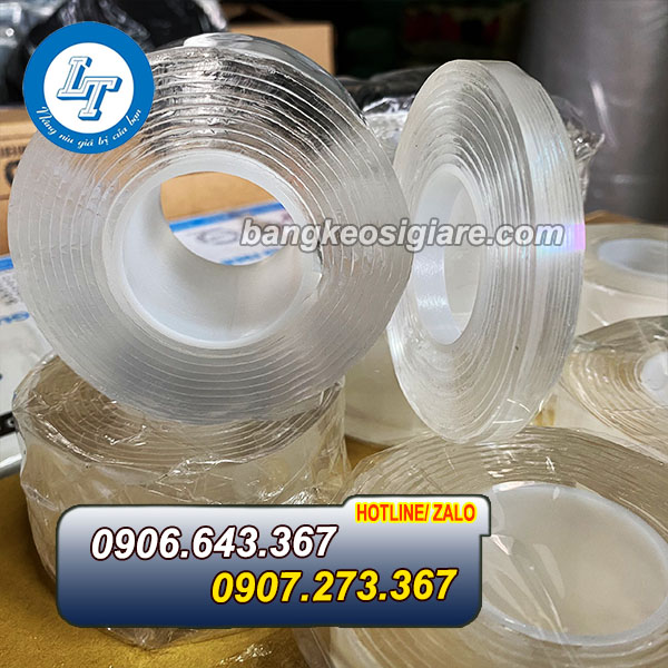 BĂNG KEO TRONG 2 MẶT SIÊU DÍNH CHO NHÀ BÁN LẺ băng keo trong suốt 2 mặt