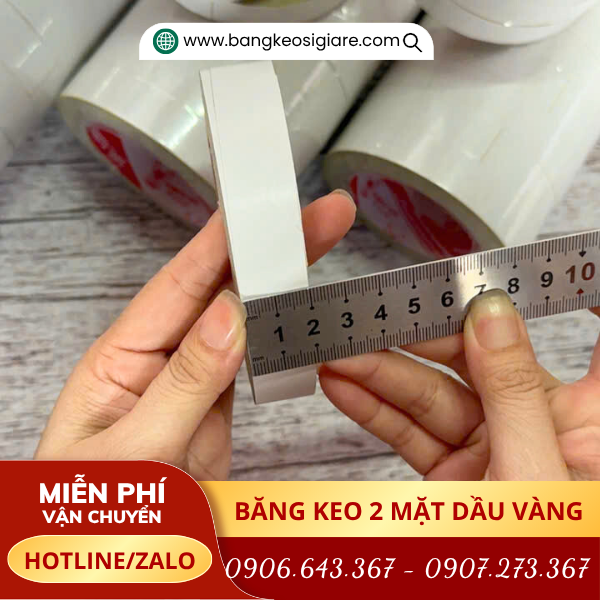Băng keo 2 mặt dầu vàng 2f Băng keo 2 mặt dầu vàng 2f