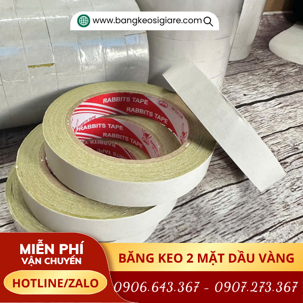 Băng keo 2 mặt dầu vàng chất lượng Băng keo 2 mặt dầu vàng chất lượng