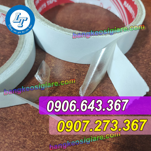 GIÁ BĂNG KEO 2 MẶT TRẮNG NƯỚC THEO SIZE băng keo 2 mặt giá rẻ