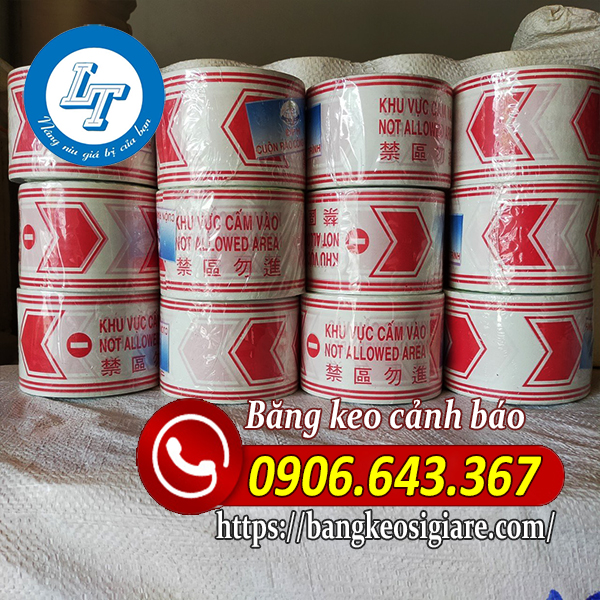 Mua sỉ băng keo cảnh báo nguy hiểm Băng keo cảnh báo nguy hiểm có in chữ