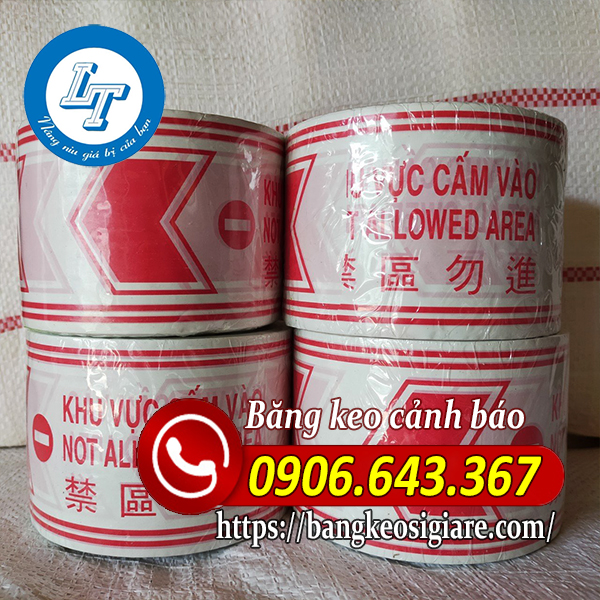 Mua sỉ băng keo cảnh báo nguy hiểm Băng keo cảnh báo nguy hiểm chữ đỏ