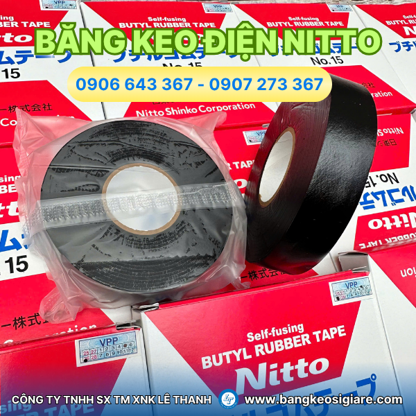 Băng keo cao su non Nitto No.15 chống nước cách điện giá sỉ Băng keo cao su non Nitto No.15 chống nước cách điện giá sỉ