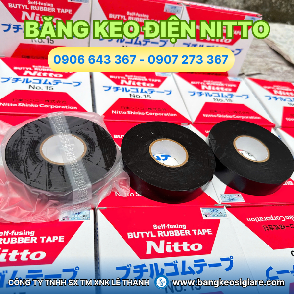 Băng keo cao su non Nitto No.15 chống nước cách điện giá sỉ Băng keo cao su non Nitto No.15 chống nước cách điện giá sỉ