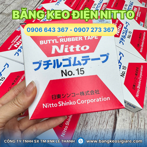 Băng keo cao su non Nitto No.15 chống nước cách điện giá sỉ Băng keo cao su non Nitto No.15 chống nước cách điện giá sỉ