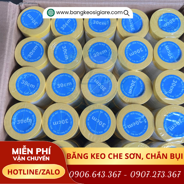 Băng keo che sơn 30cm quy cách 20 cuộn/thùng Băng keo che sơn 30cm quy cách 20 cuộn/thùng