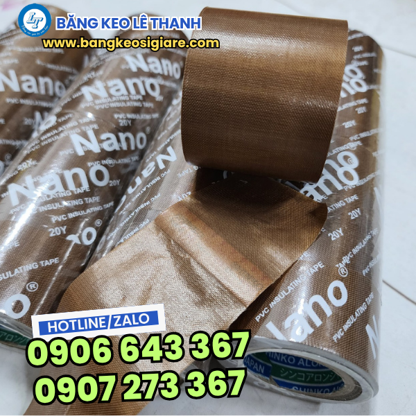 Băng keo chịu nhiệt Teflon màu nâu có độ bám dính Băng keo chịu nhiệt Teflon màu nâu có độ bám dính