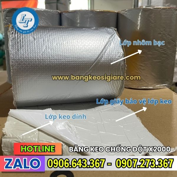 BĂNG KEO CHỐNG THẤM X2000 GIÁ RẺ cấu tạo băng keo chống thấm