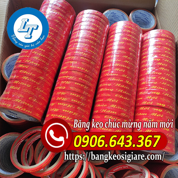 GIÁ SỈ BĂNG KEO CHÚC MỪNG NĂM MỚI KHỔ 1F2, 2F4 băng keo chúc mừng năm mới 1f2