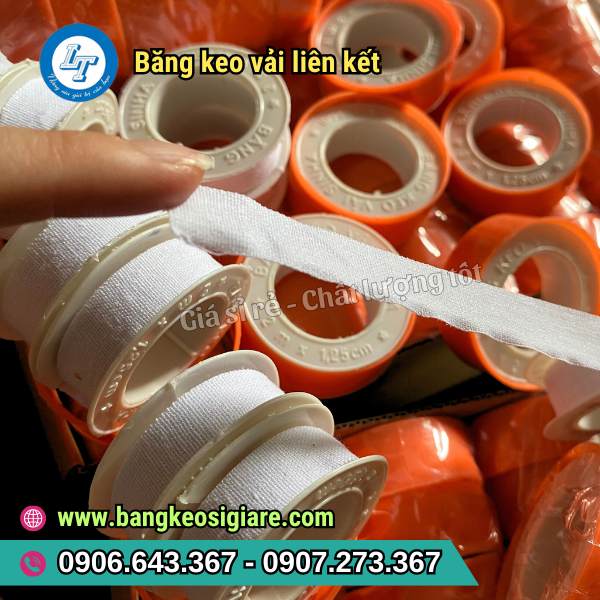 GIÁ BĂNG KEO VẢI LIÊN KẾT MÀU TRẮNG VỎ CAM ƯU ĐÃI TẠI HCM lớp keo trắng của băng keo vải liên kết