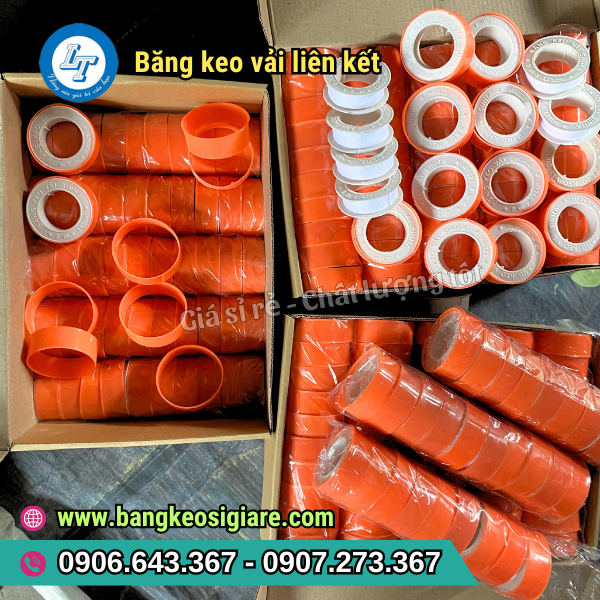 GIÁ BĂNG KEO VẢI LIÊN KẾT MÀU TRẮNG VỎ CAM ƯU ĐÃI TẠI HCM 1 hộp băng keo đá gà