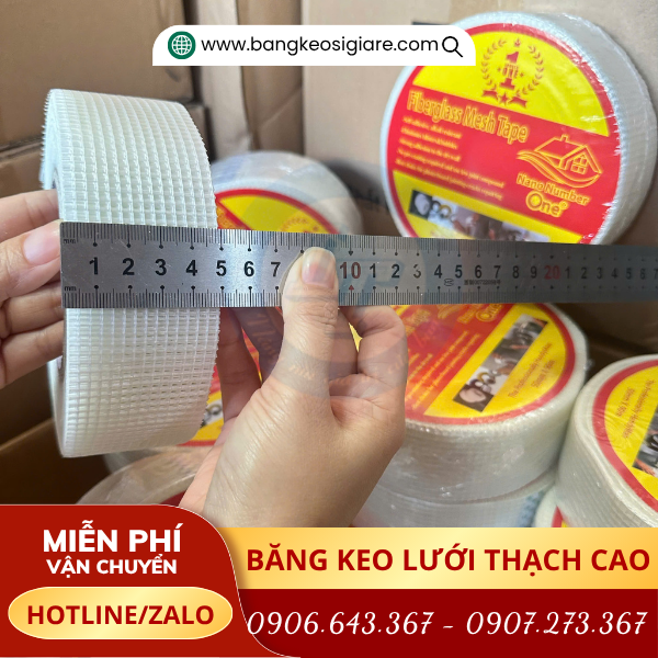 Băng keo lưới dán thạch cao kích thước 4f8 dài 90m Băng keo lưới dán thạch cao kích thước 4f8 dài 90m