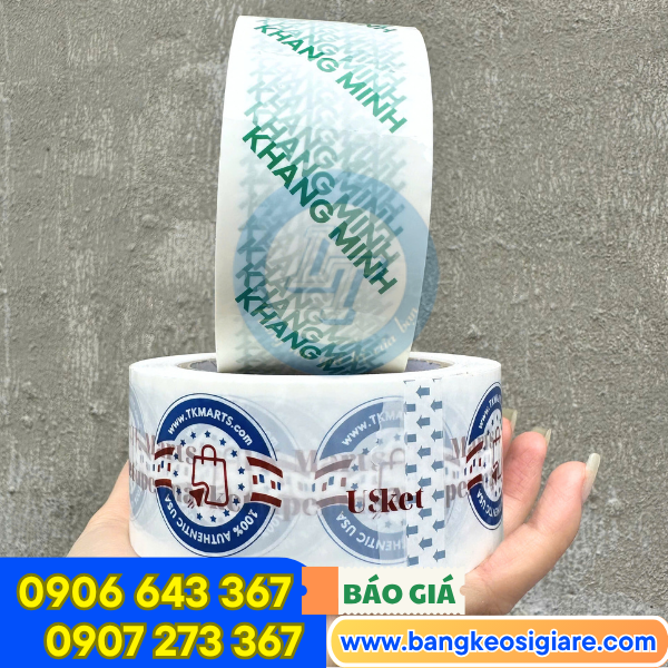 Băng keo in logo trên nền màu Băng keo in logo trên nền màu