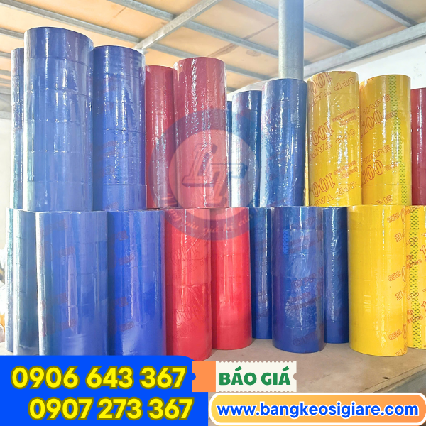 Băng keo màu dán thùng Băng keo màu dán thùng