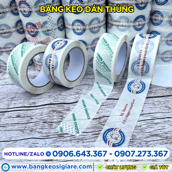 Băng keo in logo trên nền màu Băng keo in logo trên nền màu