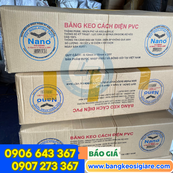 Băng keo điện nano đóng thùng sẵn ngay kho Băng keo điện nano đóng thùng sẵn ngay kho