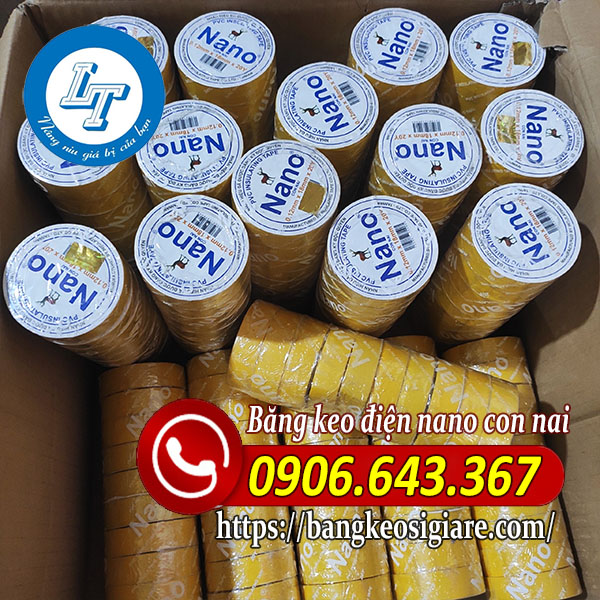 KHO BĂNG KEO ĐIỆN NANO CON NAI CHẤT LƯỢNG băng keo điện nano con nai vàng
