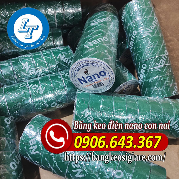 KHO BĂNG KEO ĐIỆN NANO CON NAI CHẤT LƯỢNG băng keo điện nano con nai xanh lá