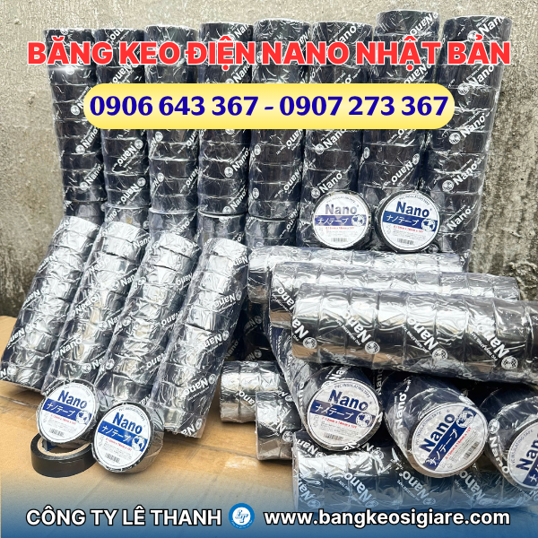 Băng keo điện Nano Nhật Bản 10Y, 20Y giá sỉ Băng keo điện Nano Nhật Bản 10 cuộn/cây size 0.12mm x 18 mm x 10 y