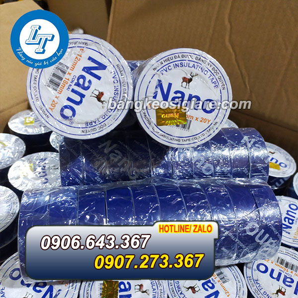 BĂNG KEO NANO ĐIỆN 20Y CHỐNG NƯỚC RẺ NHẤT băng keo điện nano xanh dương