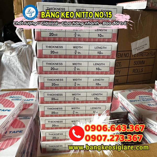 Cung cấp sỉ băng keo điện Nitto No.15 giá rẻ tận xưởng băng keo điện nitto đóng thùng