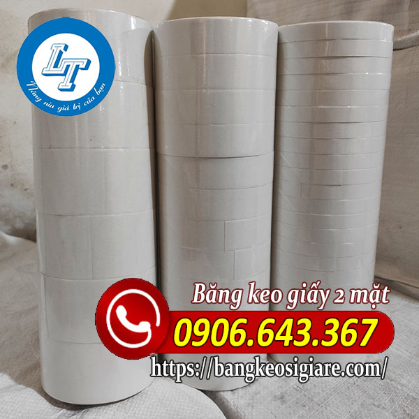Băng keo giấy 2 mặt trắng dầu 1f2, 2f4, 4f8 Băng keo giấy 2 mặt trắng dầu 1f2, 2f4, 4f8