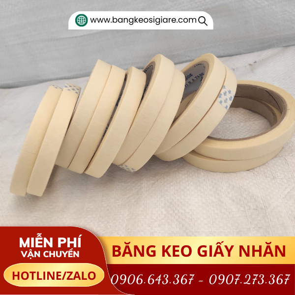 Băng keo giấy vàng 1f2 Băng keo giấy vàng 1f2