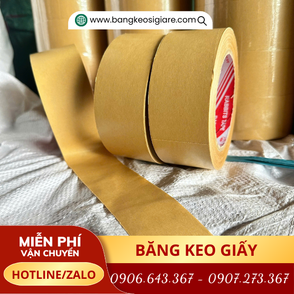 Băng keo giấy nâu bề mặt trơn láng Băng keo giấy nâu bề mặt trơn láng