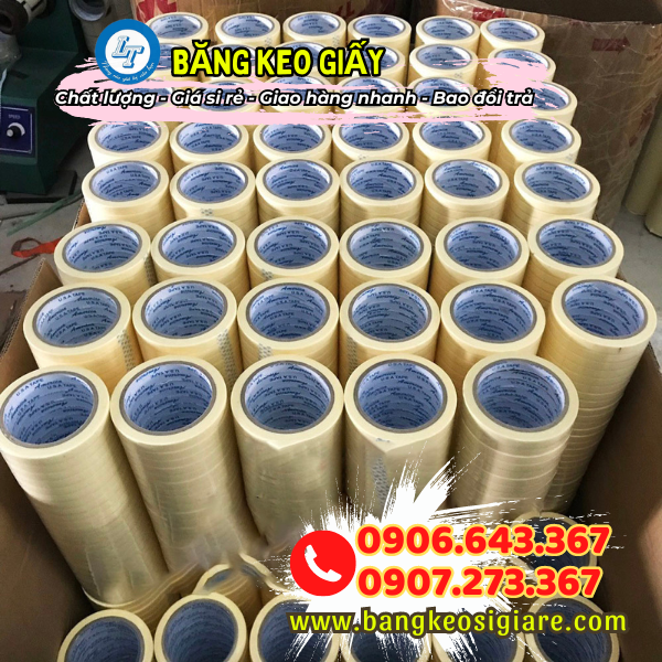 Sản xuất trực tiếp băng keo giấy giá sỉ theo yêu cầu băng keo giấy giá sỉ rẻ