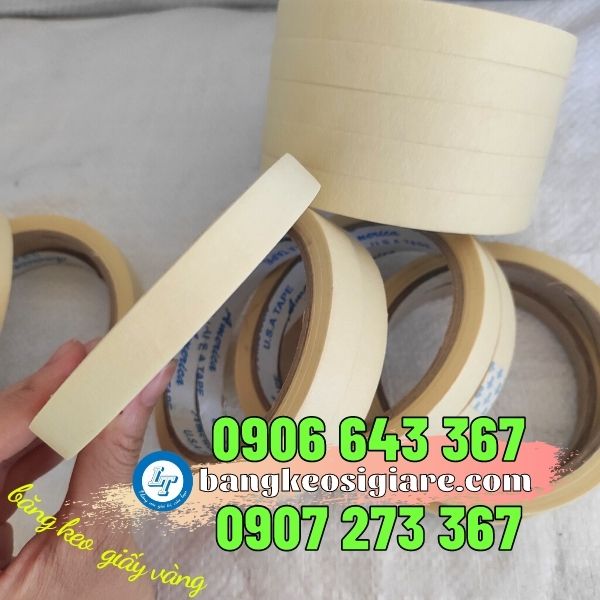 tìm nguồn cung cấp băng keo giấy vàng loại 2F4, 4F8 băng keo giấy giá sỉ