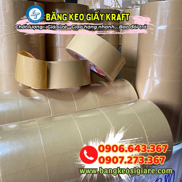 băng keo giấy kraft chất lượng bán giá sỉ tại kho băng keo giấy kraft 5f