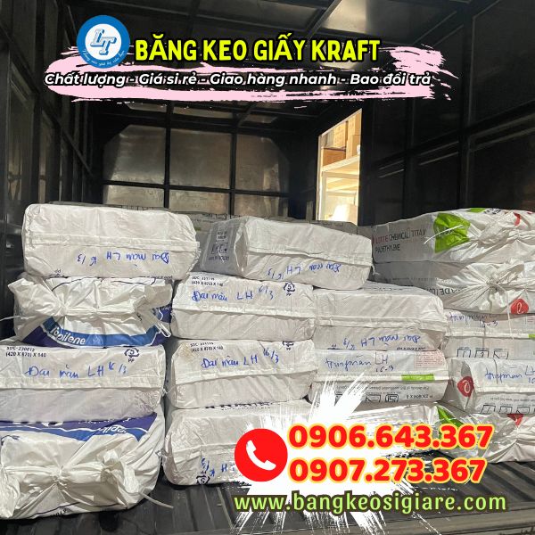 băng keo giấy kraft chất lượng bán giá sỉ tại kho giao xe tải băng keo