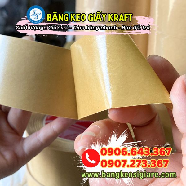 băng keo giấy kraft chất lượng bán giá sỉ tại kho băng keo giấy kraft trơn