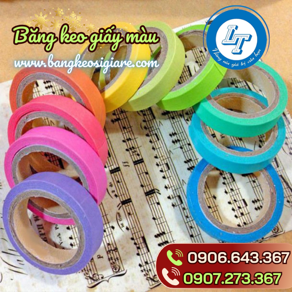 chuyên sản xuất băng keo giấy màu phân phối giá sỉ chuyên sản xuất băng keo giấy màu phân phối giá sỉ