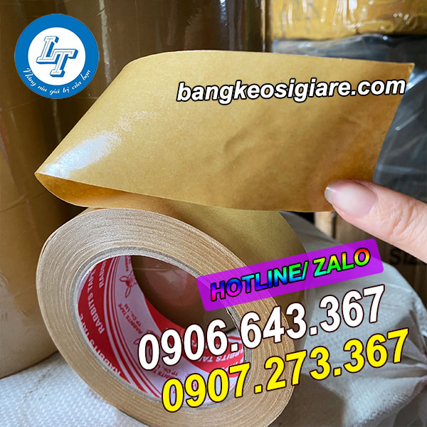 GIÁ BĂNG KEO GIẤY DA BÒ NHÁM, TRƠN SIÊU ƯU ĐÃI băng keo giấy nâu trơn