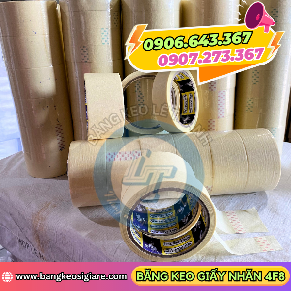 Băng keo giấy nhăn 4F8 sẵn ngay tại kho xưởng Lê Thanh Băng keo giấy nhăn 4F8 sẵn ngay tại kho xưởng Lê Thanh