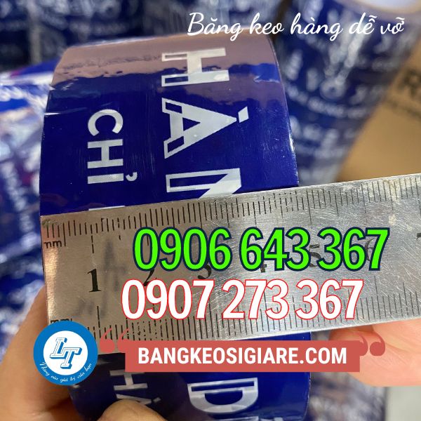 BĂNG KEO HÀNG DỄ VỠ IN NỀN XANH GIÁ RẺ băng keo hàng dễ vỡ 48mm