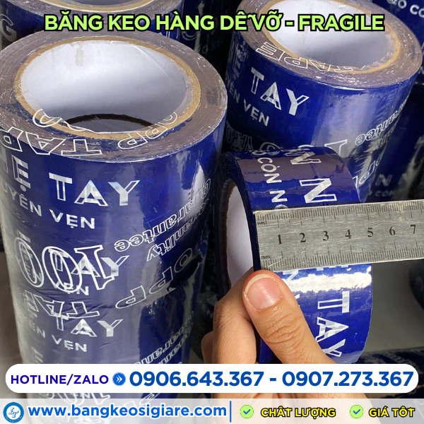 Băng keo hàng dễ vỡ kích thước 4f8 Băng keo hàng dễ vỡ kích thước 4f8