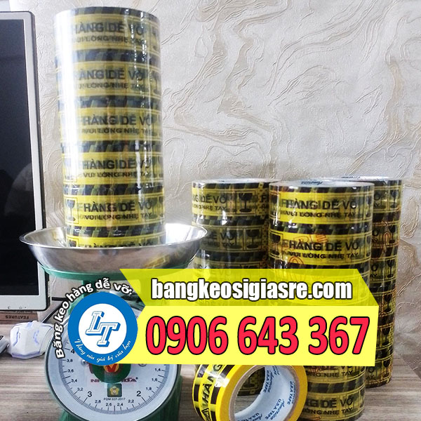 giá sỉ băng keo hàng dễ vỡ siêu tiết kiệm băng keo hàng dễ vỡ nền vàng