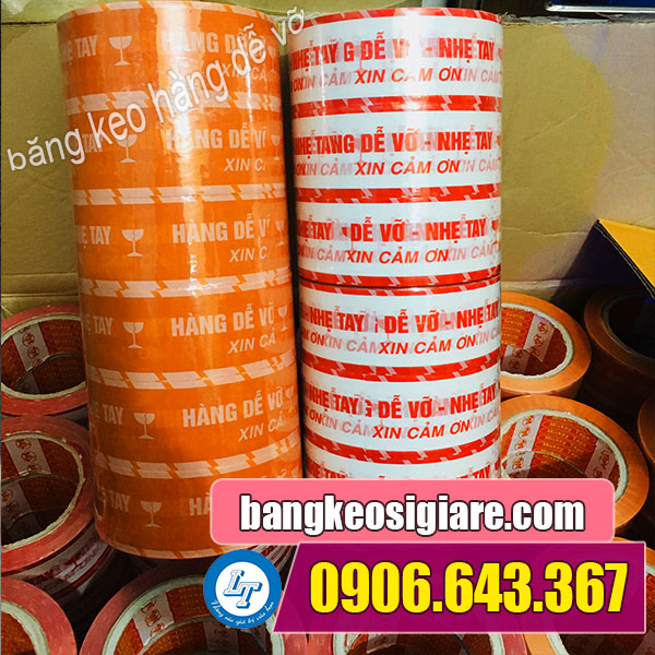 NƠI MUA SỈ LẺ BĂNG DÍNH CẢNH BÁO HÀNG DỄ VỠ băng keo in chữ hàng dễ vỡ nhiều màu sắc