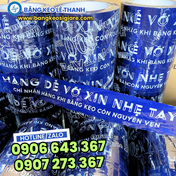 Băng keo hàng dễ vỡ nền xanh chữ trắng hàng đặt Băng keo hàng dễ vỡ nền xanh chữ trắng hàng đặt
