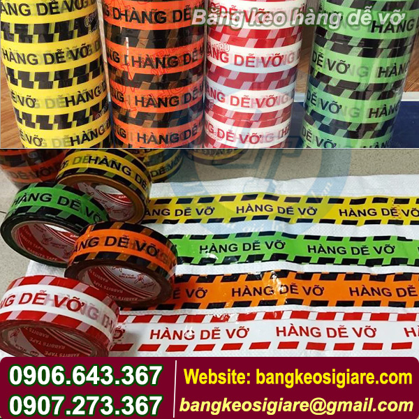 ĐẶT IN BĂNG KEO HÀNG DỄ VỠ THÔNG DỤNG GIÁ RẺ băng keo hàng dễ vỡ nhiều kiểu dáng