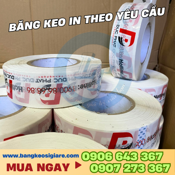 Băng keo in logo dán thùng carton giá sỉ Băng keo in theo yêu cầu trong lượng lớn