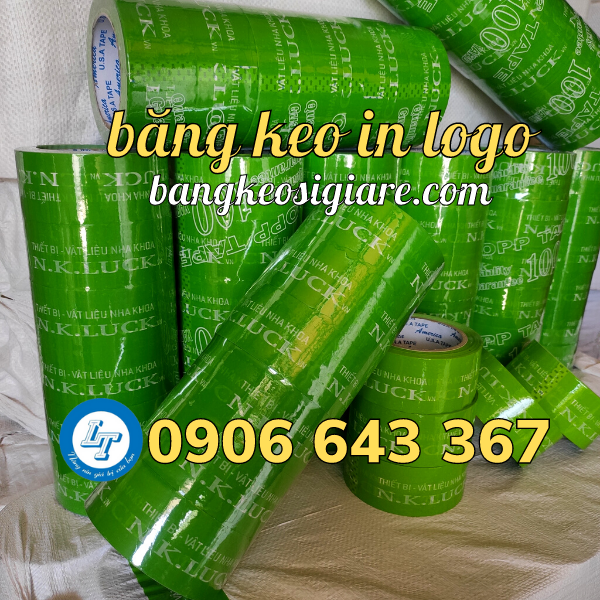 dịch vụ thiết kế, in logo, in chữ lên băng keo băng keo in logo trên nền màu