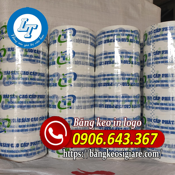 cơ sở băng keo in logo theo yêu cầu với giá rẻ Băng keo in logo nền trắng